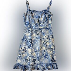 LUSH Blue and White Floral Mini Dress